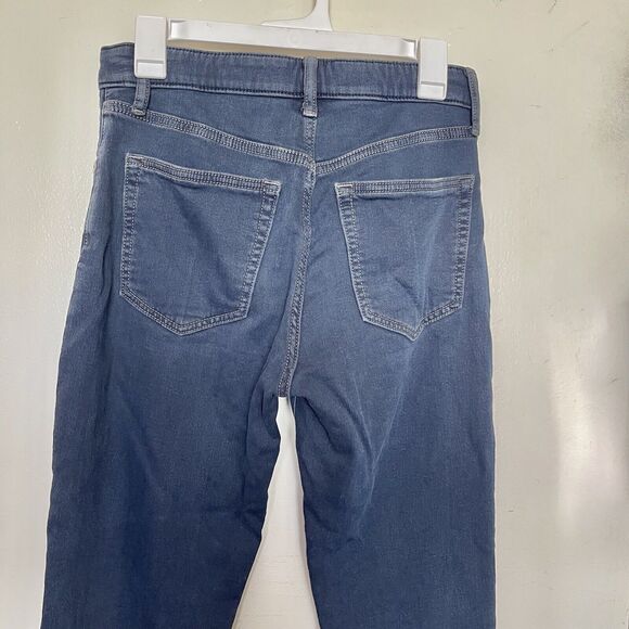 Uniqlo Womens Jeans Waist Size 27-30 Straight Leg Denim Dark Drawstring Mid Rise - Picture 4 of 11